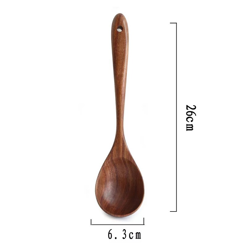 Spatule de cuisine thaïlandaise en teck pour la cuisson ustensiles de cuisine cuillère à riz grande cuillère à soupe ustensiles de cuisine fournitures: 4