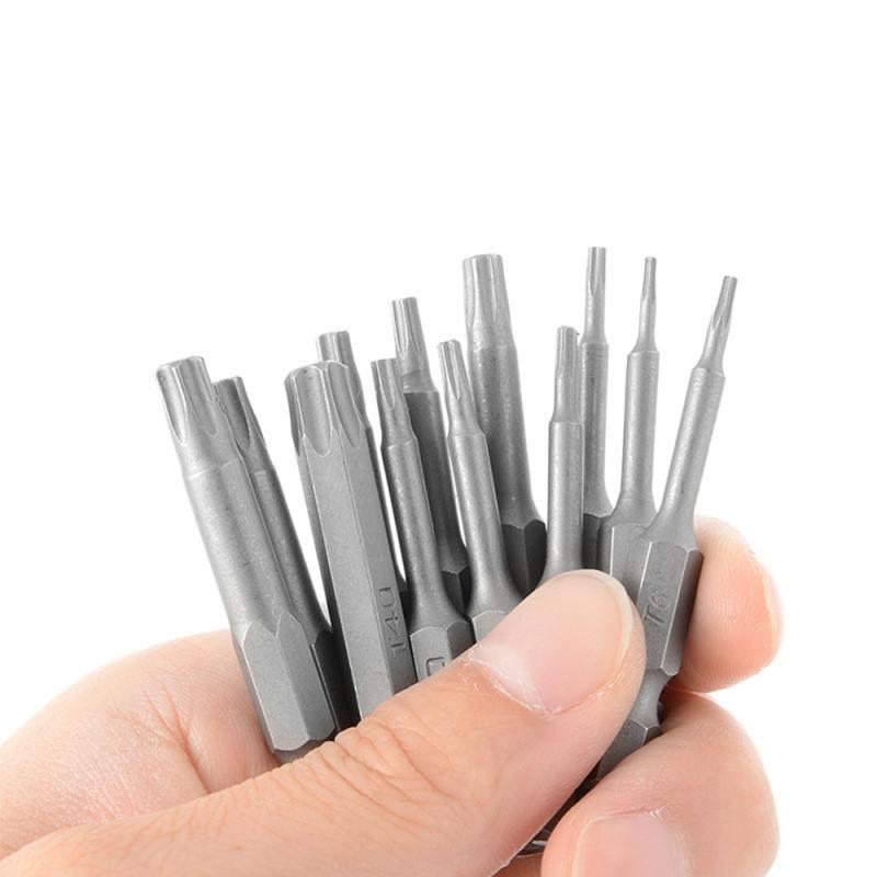 Hollow Plum Screwdriver Bit 12 Piece Set Hex Handle Batch Head Electric Batch Head T5-T40 Length 50MM Screw Driver Set Torx Head