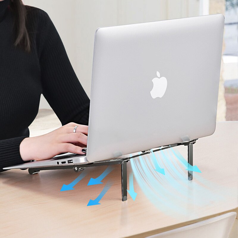 Miccgin aluminium mini-laptopständer für mobiltelefon, magisch, faltbar, macbook pro air, notebook, iphone, handy-tablet-halter, schreibtisch