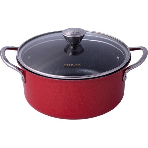 Emsan Aventura – ensemble d'ustensiles de cuisine rouge, 6 pièces, placage de granit