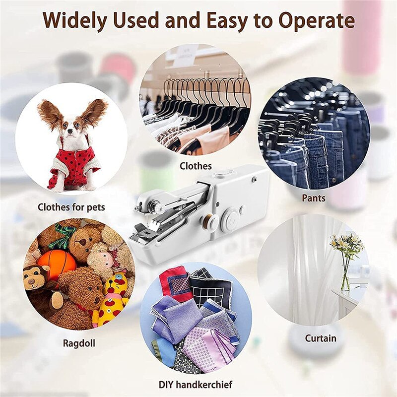 Portable Stitch Hand Held Electric Sewing Machine Handheld Mini Handmade Threads Household Set Needlework Cordless Manual