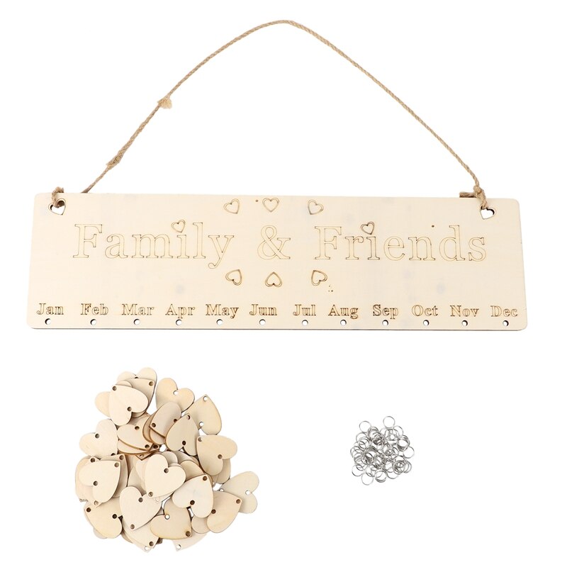 Houten kalender lijst kalenderkaart huisdecoratie doe-het-zelf handgemaakte hanger