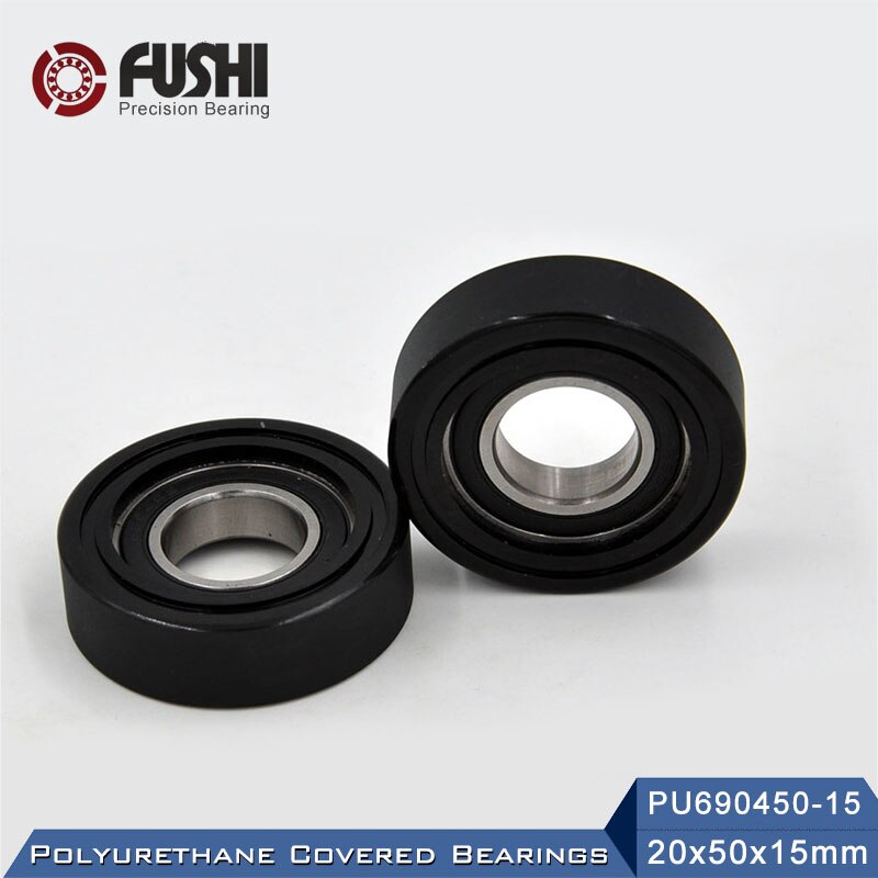 Cojinete cubierto de poliuretano PU 6904, 20x50x15mm (2 piezas), eje de 20mm, PU690450-15 cubierta de poliuretano, rodamientos PU6904