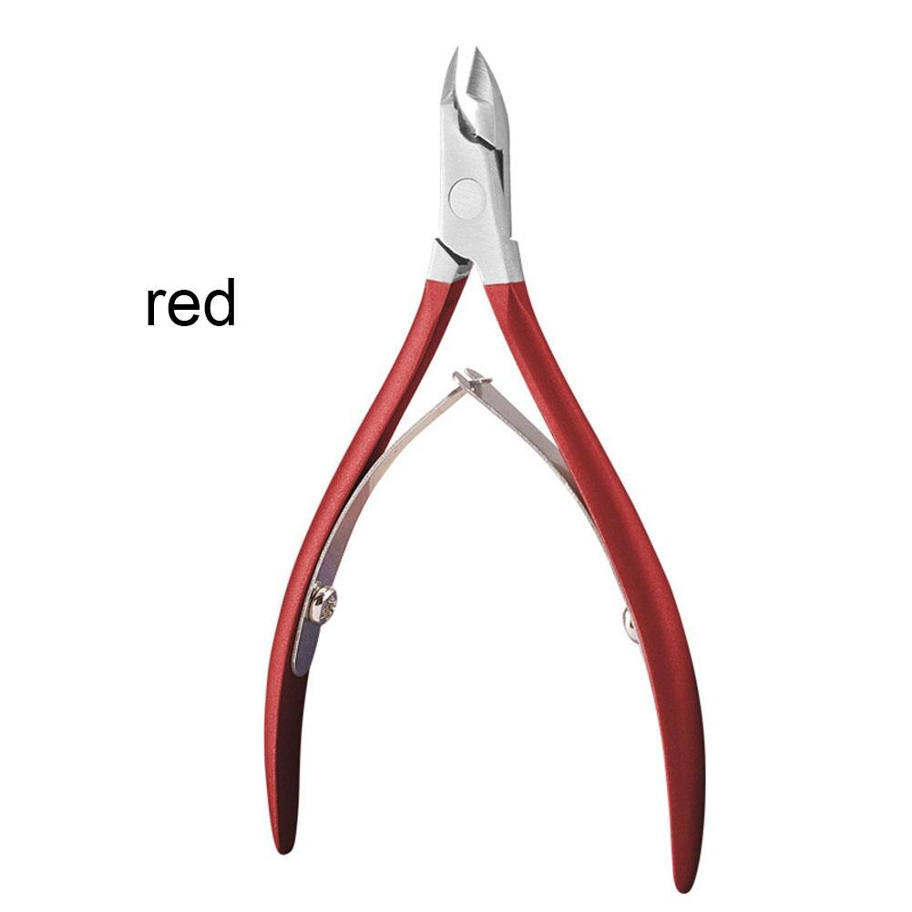 Nail Schaar Rvs Nail Art Cuticle Nipper Cutter Nagelknipper Draagbare Manicure Pedicure Gereedschap: red