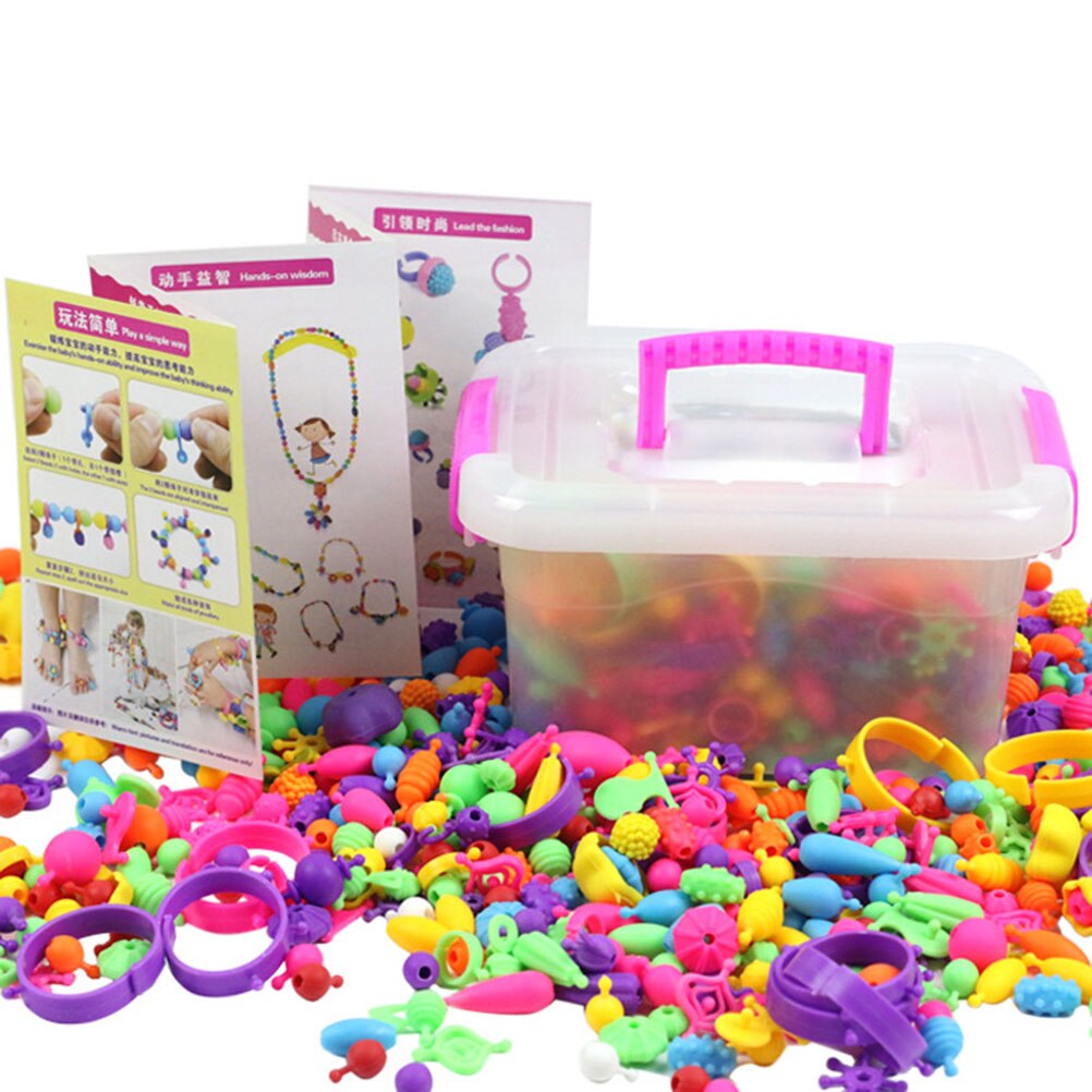 500PCSDIY Handmade Beaded Toy Set Cute Bead Bead Making Tools Early Education Puzzle Girl Toys