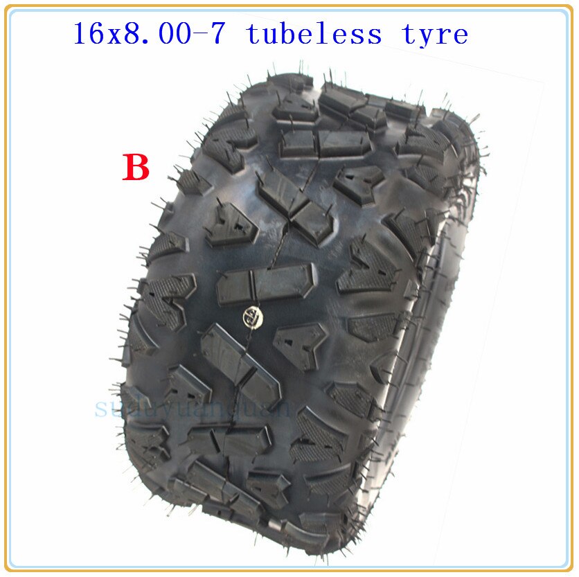 16 x 8-7 (200/55-7)  kart bildeler 7 tommer atv dekk 16 x 8.00-7 16 * 8-7 motorvei dekk terreng dekk slitesterke hjul dekk: 16 x 8.00-7 dekk b