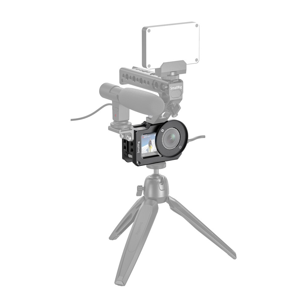 Smallrig form monteringsbur til dji osmo action 4k kamerabur med aftagelig 52mm adapter til filtre og vidvinkelobjektiv  - 2360