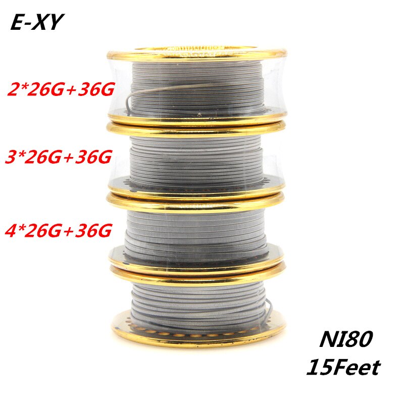 Bobine de fil Clapton fusionné Ni80, 10 pieds/rouleau, 36GA + 4 * 26GA, fil chauffant reconstructible, Alien Clapton