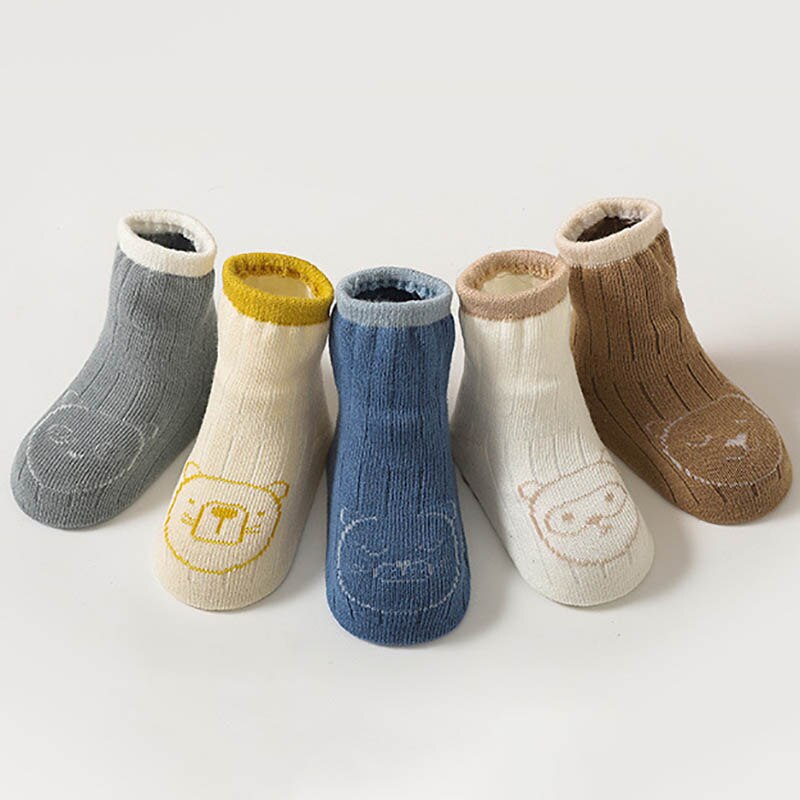 Peuter Cartoon Sokken Met Rubberen Zolen Antislip Voor Peuters Kids Sokken Baby Jongens Sok Schoenen Warme Zuigelingen Meisje herfst Winter