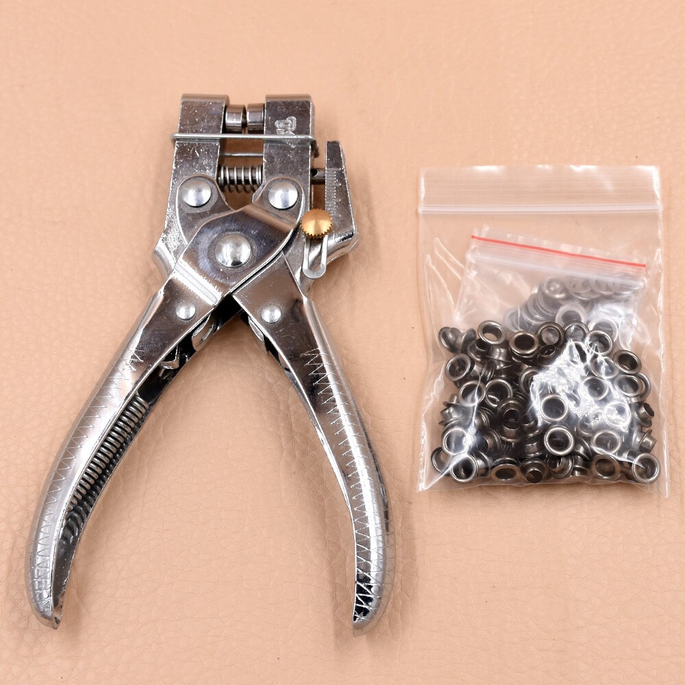 Zangen + 100 setzt ösen. hohl Nieten.5mm ösen Installation werkzeug. 4,5 MM stanzen zange. arbeitssparende und stille Installation: Schwarzes Nickel