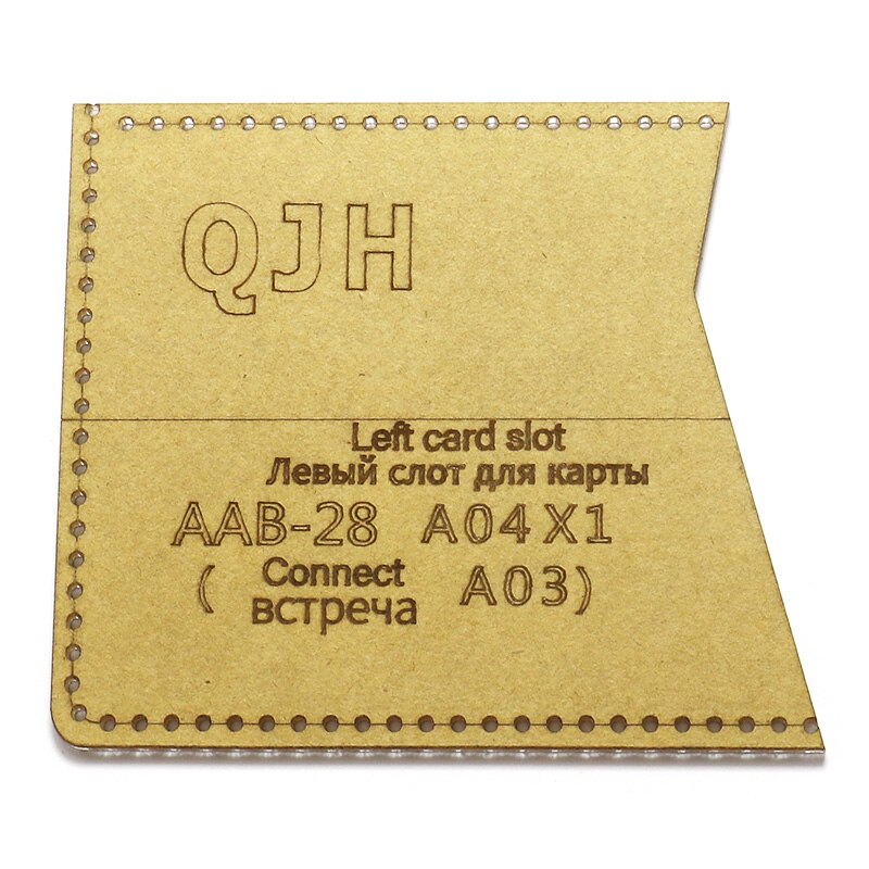 Molde para carteira de couro curto acrílico, faça você mesmo, artesanato, papel kraft, desenho, padrão de costura, ferramenta de artesanato de couro 9.5cm * 11.5cm * 2cm