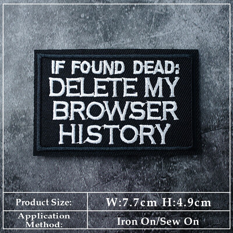 Black And White Text DIY Cloth Iron On Embroidered Badges Patches For Clothes Stickers Humorous Sentence