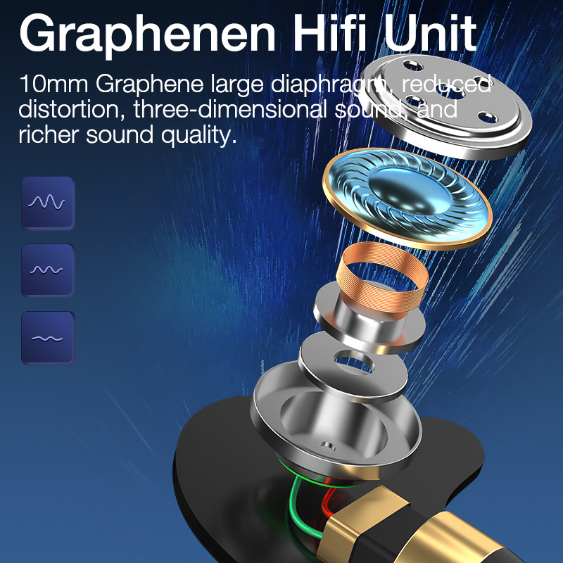 EARDECO Auriculares 3,5 mm słuchawki przewodowe Bass przewodowe słuchawki douszne słuchawki stereo sportowe słuchawki zestaw słuchawkowy z mikrofonem przewód słuchawkowy