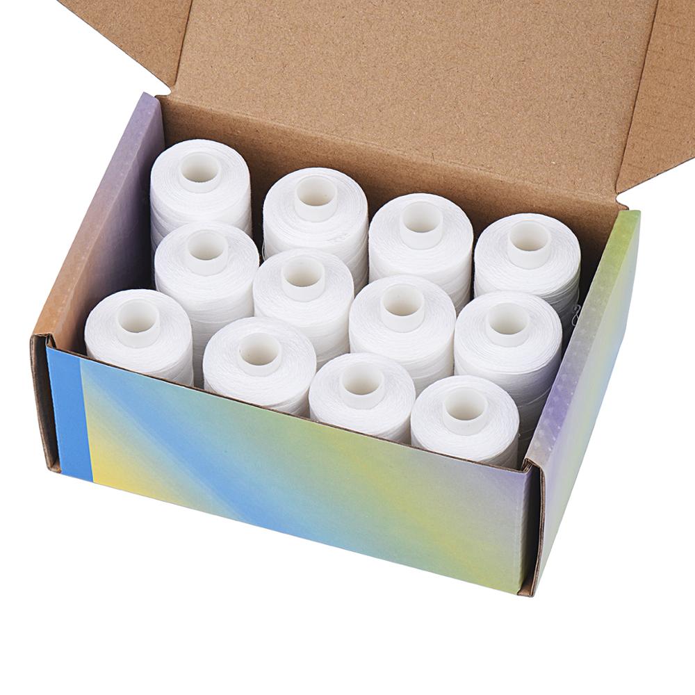 Simthread 30wt Baumwolle Nähgarn Bausatz 12 Weiß Farbe für Quilten NäHenne Setzen Stickerei Applikationen etc