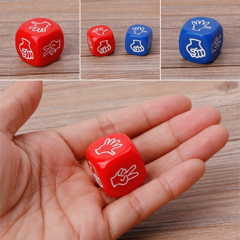 1PC 6-Seite 20mm Acryl Trinken Spiel Würfel Rock Papier Schere Finger-vermute Glücksspiel Spielzeug