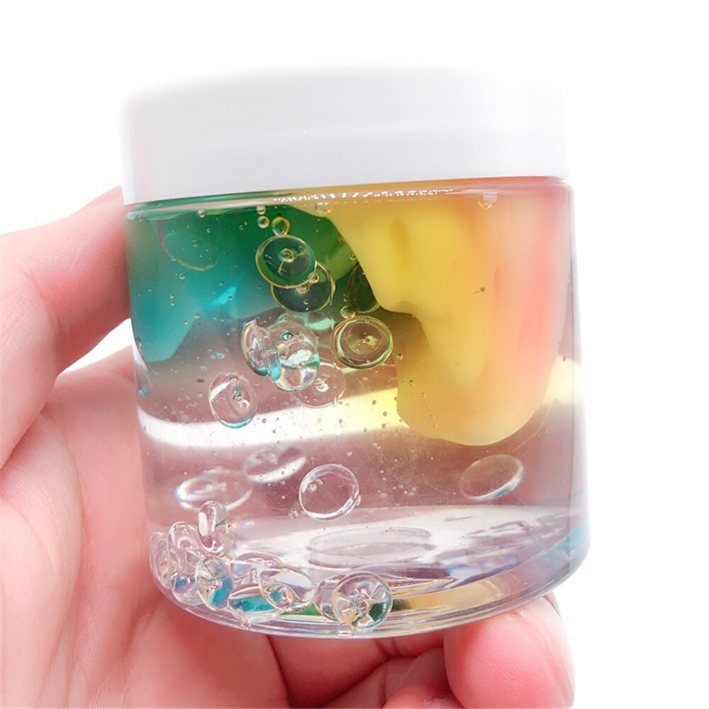 80ml SchöNe Farbe Mischen Wolke Schleim Duftenden betonen freundlicher Tonne Spielzeug ÜSpund freundlicher Hände Auf Fähigkeit juguetes para niños