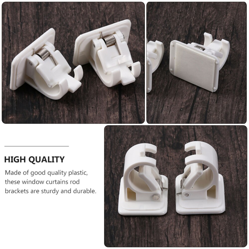 6 ganchos de parede autoadesivos dos suportes da haste da cortina dos pces para pólos do suporte da haste da cortina