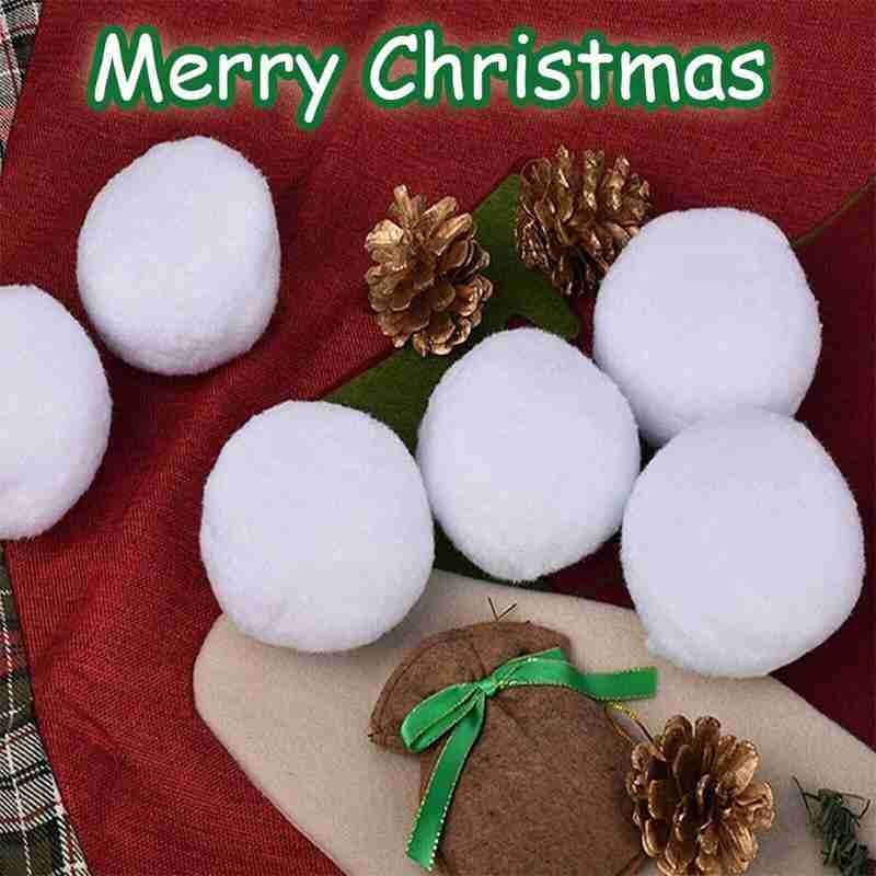 30Pcs Kerst Sneeuwbal Indoor Sneeuwballengevecht En Doek Bal Kinderen Team Kerstcadeau Kunstmatige Doek Fleece Sneeuwbal