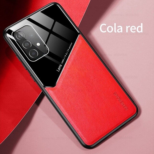 Funda de cuero con soporte magnético para samsung galaxy a72 5g sm-a726b/ds 6,7 ", carcasa de silicona a prueba de golpes: for samsung a72 5g / red