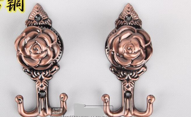 2pcs! Retro rose door wall Tassel hooks holder hanger curtain accessories home decoration.: C