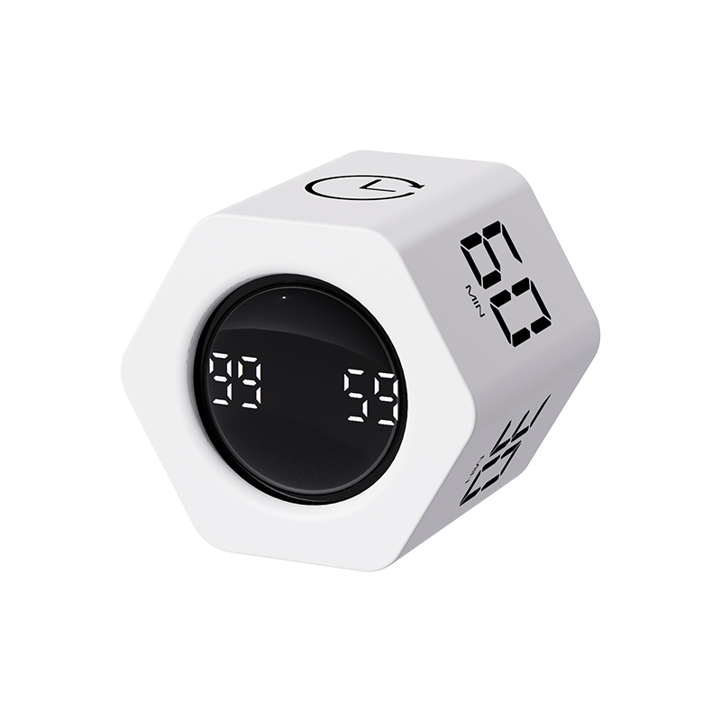 Productiviteit Timer Productiviteit Kubus Timer Zwaartekrachtsensor LED-display 5-vooraf ingestelde tijd Tijdbeheer voor kinderen Keuken Countdown Timer: Black