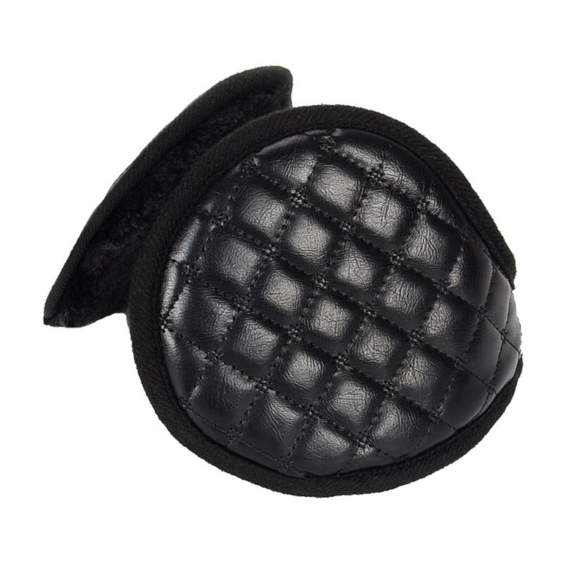 CLIMATE Men Blank Earmuffs Men PU Winter Ear Warmer Cover Muff Cool Army Warm Ear Muff PU Blank Ear Muffs for Men Women: Black