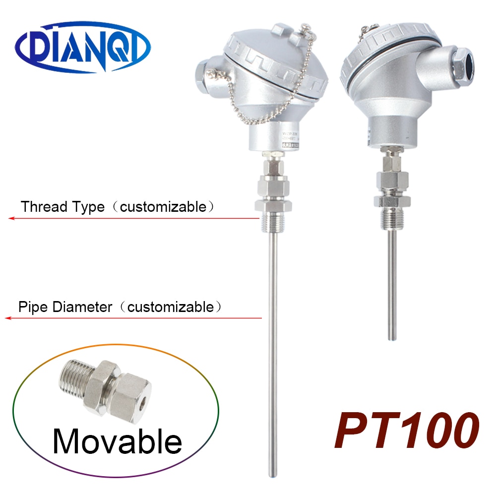 Beweegbare draad  m16 m20 pt100 temperatuursensor sonde zender gepantserde explosieveilige platina rtd thermokoppel weerstand