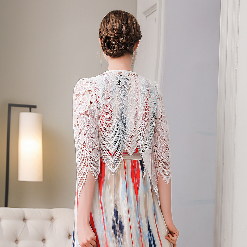 Half Sleeve Bridal Kant Wraps Sjaals Bruiloft Jas Vrouwen Bolero Avondfeest Jurk Capes