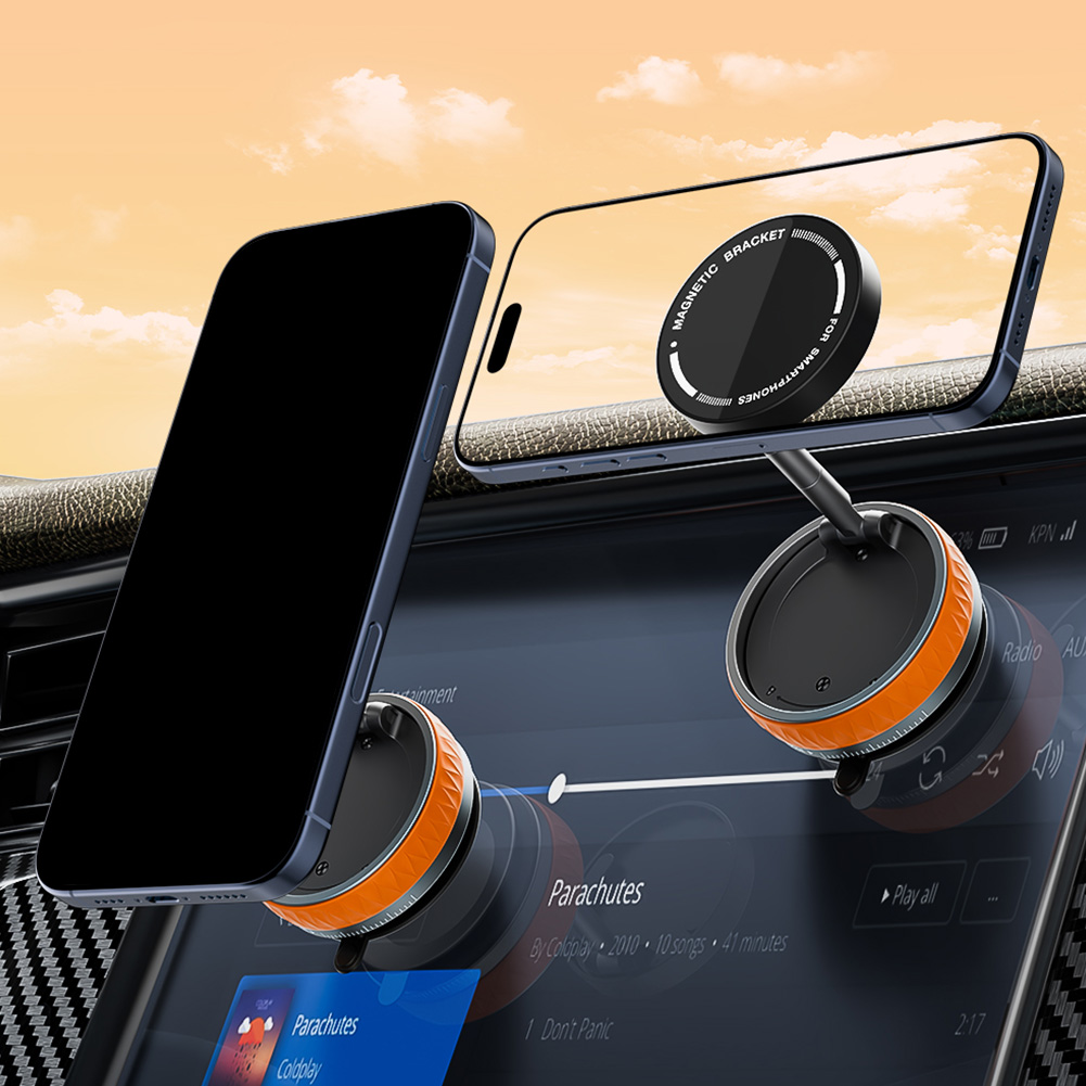 Support de téléphone de voiture à ventouse magnétique sous vide pour Magsafe 360 ° Support de Navigation rotatif, support magnétique pliable pour voiture pour iPhone