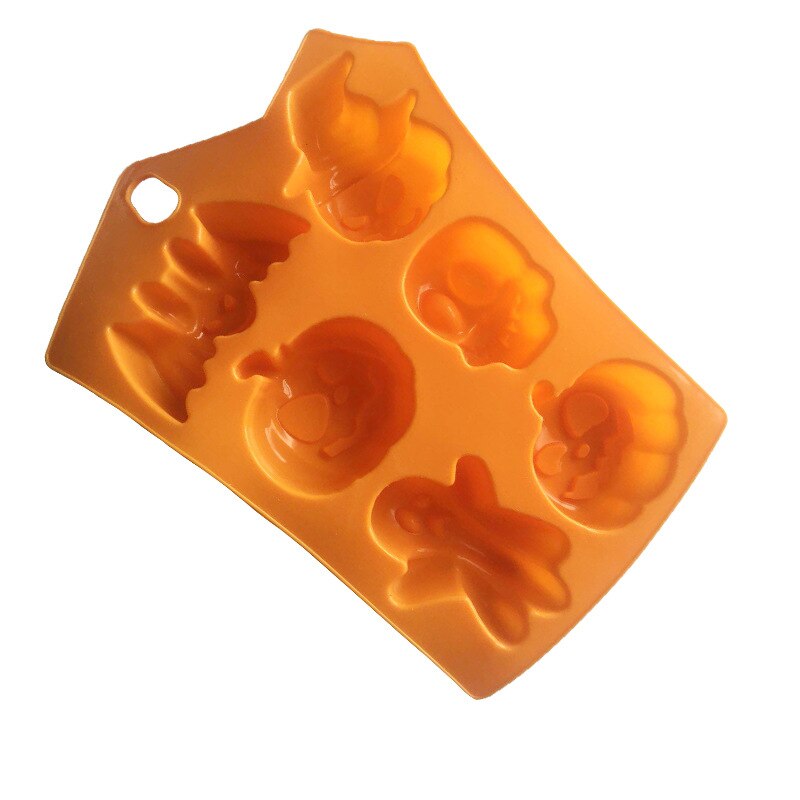 3D Halloween Style Silicone Cake Mold 6 Cavities Pumpkin Ghost Bat Shape Cookies Chocolate Molds DIY Cake Baking Tools