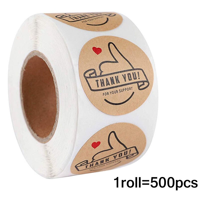 Rouleau de papier autocollant merci pour Business, 500 pièces, artisanal, décoratif, d'amoureux, étiquettes de scellage d'enveloppe: B09