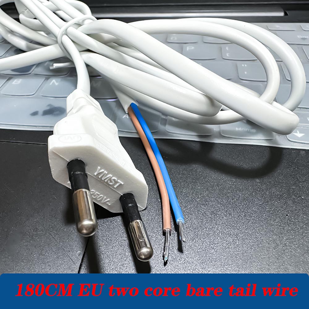 2pcs EU Plug Replacement Power Cable 1.8m 220V Electrical Wire Euro Power Extension Cord for Lamp Base Power Supply Socket