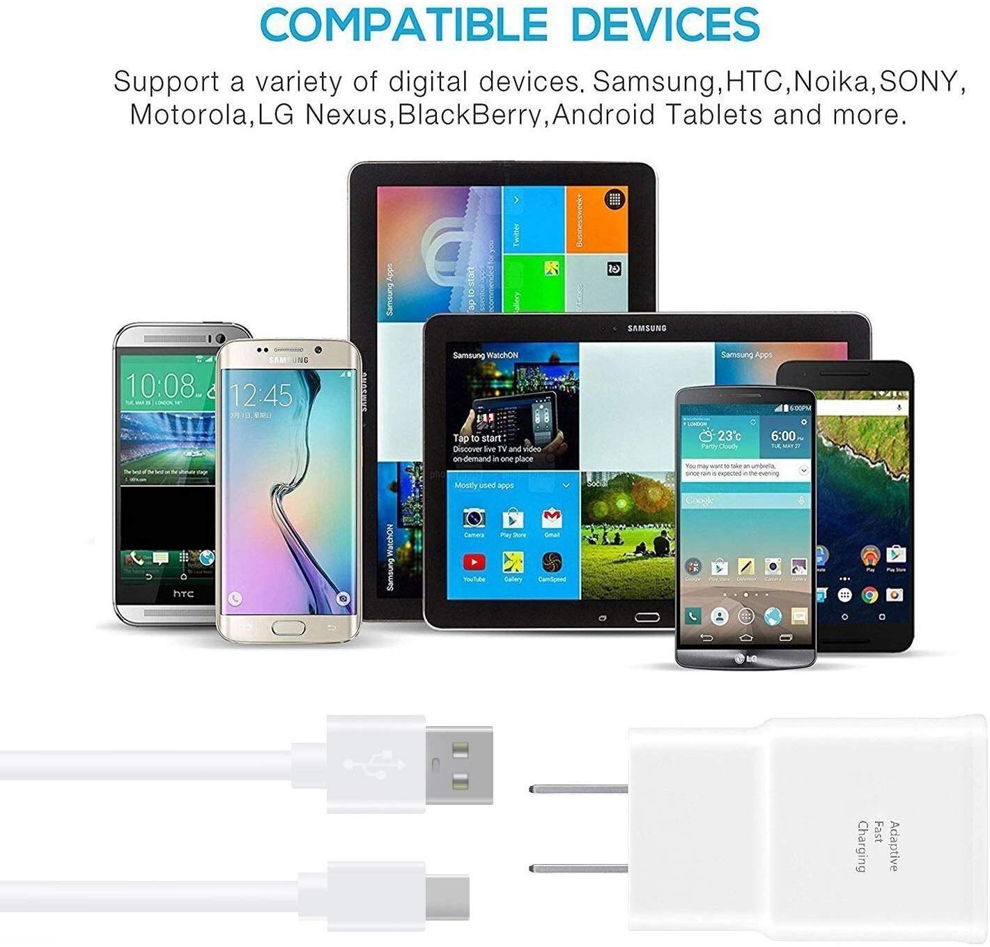 10 Stks/partij 9V1.67A 15W Usb Adaptieve Fast Charger Quick Charge Adapter Voor Samsung Galaxy S20 S10 S10E S9 S8 plus Note 8 9 10 5