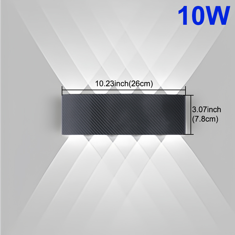 LED Wandlamp Buiten Waterdicht Up Down lichtgevende verlichting Binnen Trap Tuin Blaker Licht Plastic 6W 10W AC110-220V: Light Grey / green