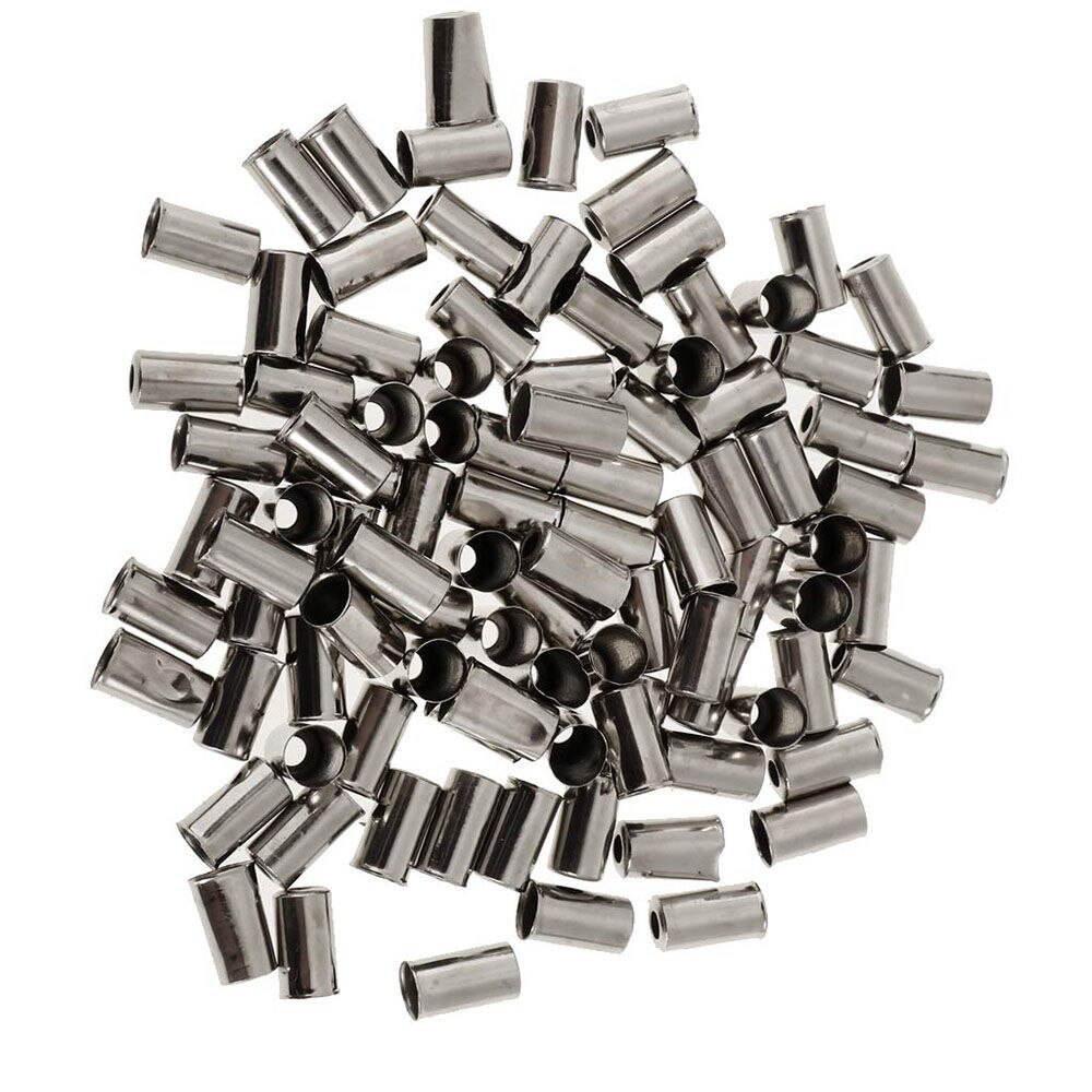 100pcs Metal Brake Cable Housing Ferrule End Crimp Part Silver Metal Bike Brake Cable Caps