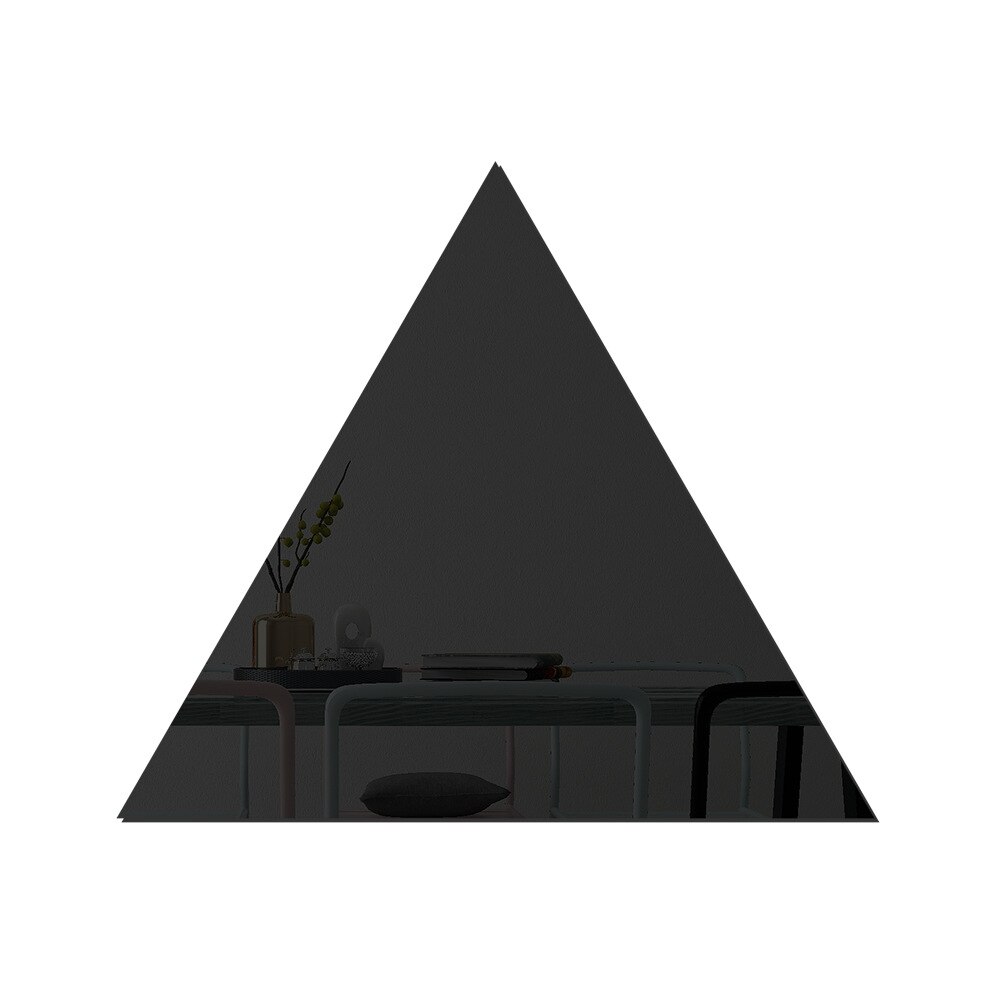 Väggdekor spegel klistermärke akryl självhäftande collage hexagon dekoration väggdekor speglar hem gör-det-själv dekorativa: Triangel balck