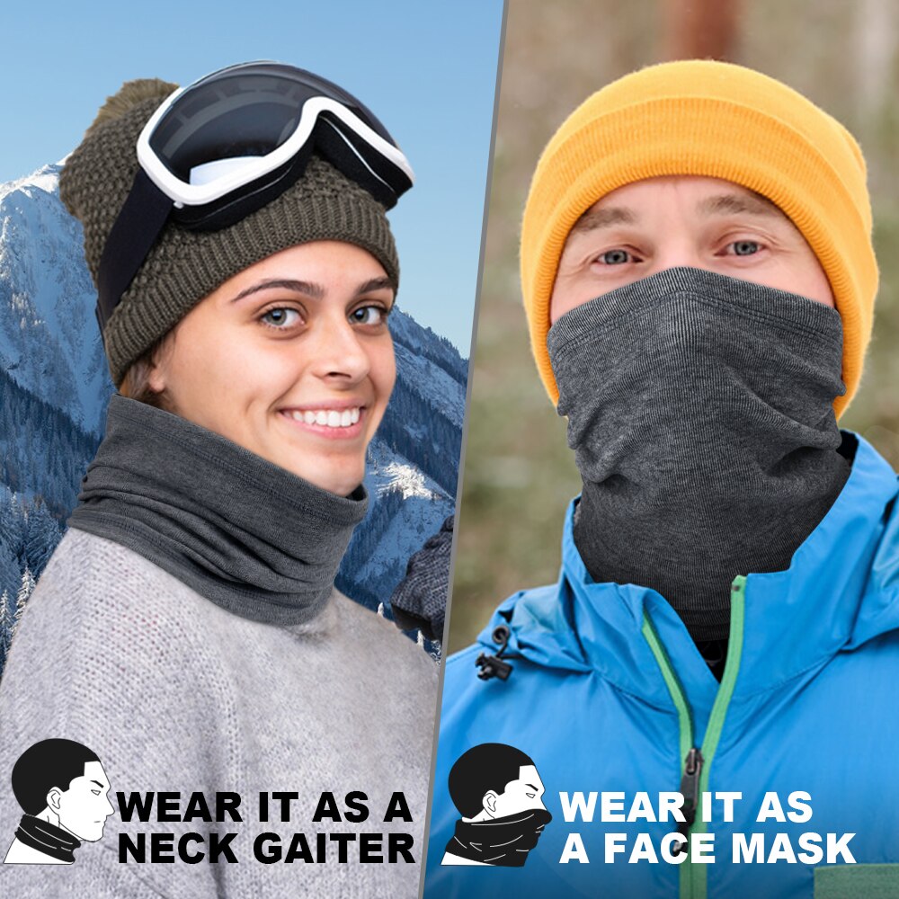 Vinter nackvärmare damask termisk bandana ansiktsskydd tub halsduk fleece sport skidor vandring cykla snowboard halvmask män kvinnor