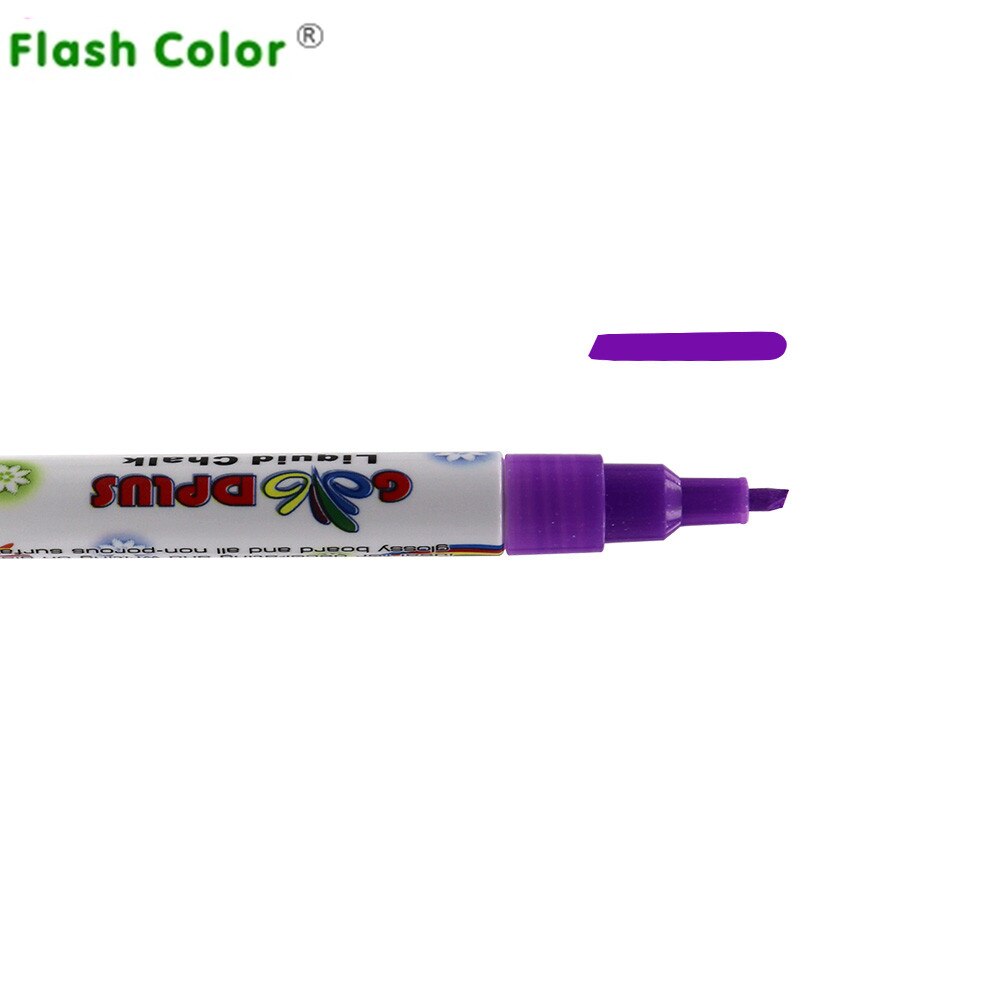 Flashcolor 8 väriä korostuskynä 3mm nestemäinen liitu fluoresoiva neon tussi led lasitaulu taide tussit kynät toimistotarvikkeet