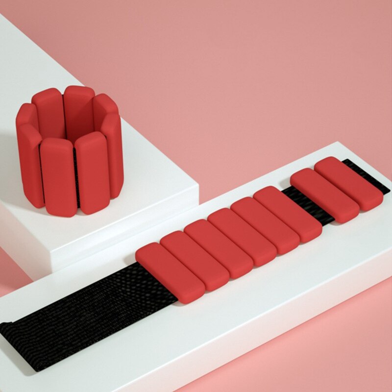 450g*2pcs Running Yoga Dancing Sports Training Fitness Wrist Silicone Bracelet Weight Bangle Bracelet Jogging 11 Color Dynamic: 1 pair red