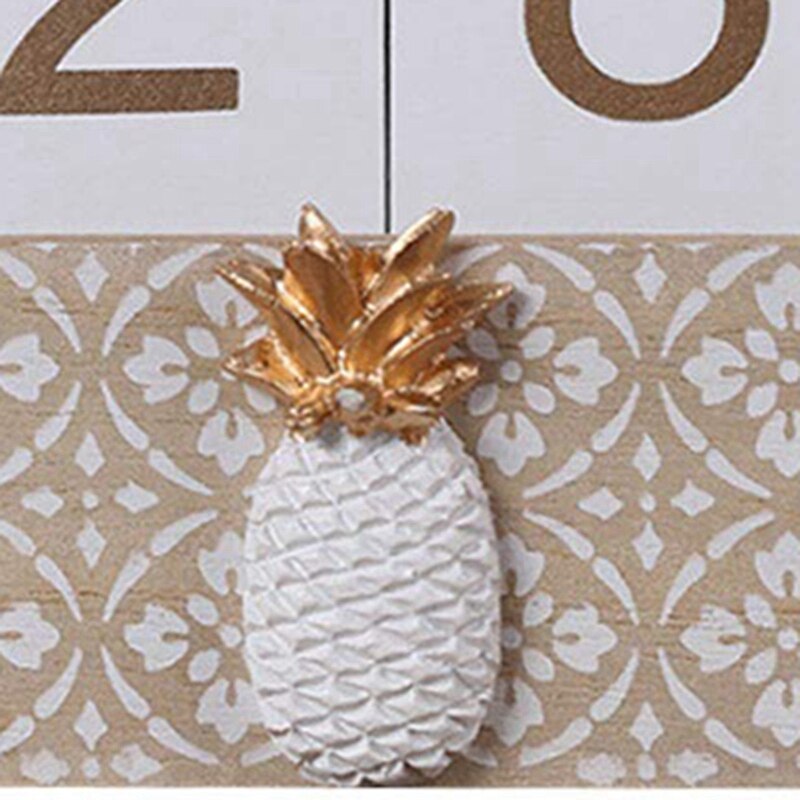 Wooden Perpetual Calendar, Vintage Wood Block Perpetual Calendar with 30 Minutes Wooden Hourglass Timer