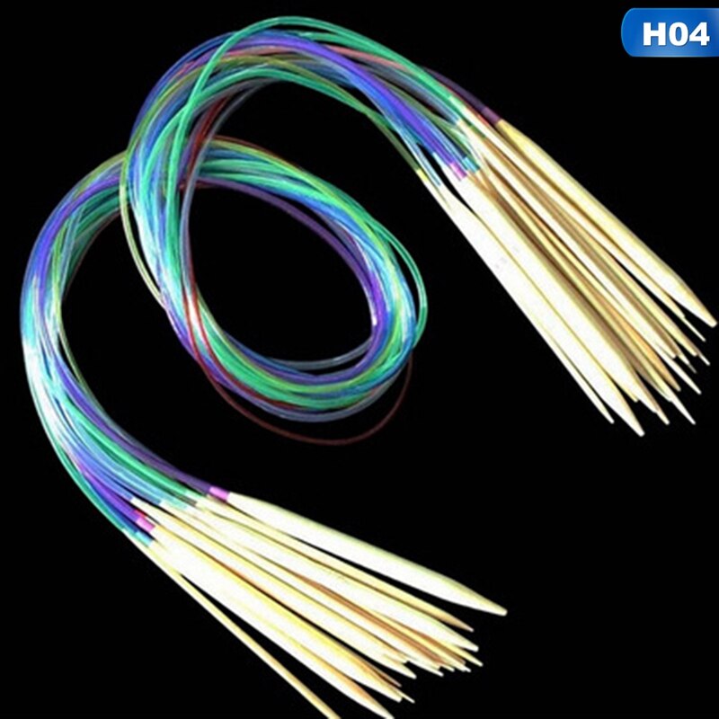 Kleur Breien Buis 18 Modellen/Set Van Bamboe Ronde Haak Naald 40cm 60cm 80cm 100cm 120cm Lengte: 04 100cm