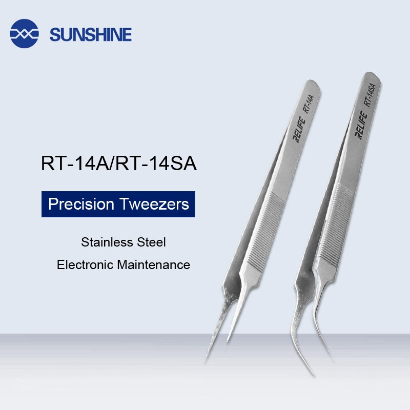RT-14A RT-14SA Rvs Gebogen Rechte Tip Pincet Precisie Solderen Pincet Elektronische Onderhoud Pincet Tool Jig