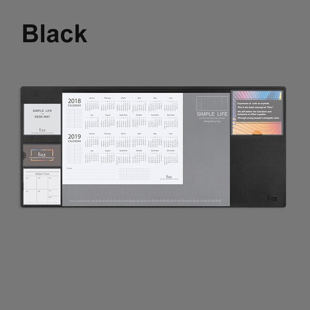 Fizz Time Management Notepad Efficiëntie Handleiding Wekelijkse Tear Sticky Notes Desktop Memo Plan Tracking Punch Lederen Bureau Mat: Black Desk Mat