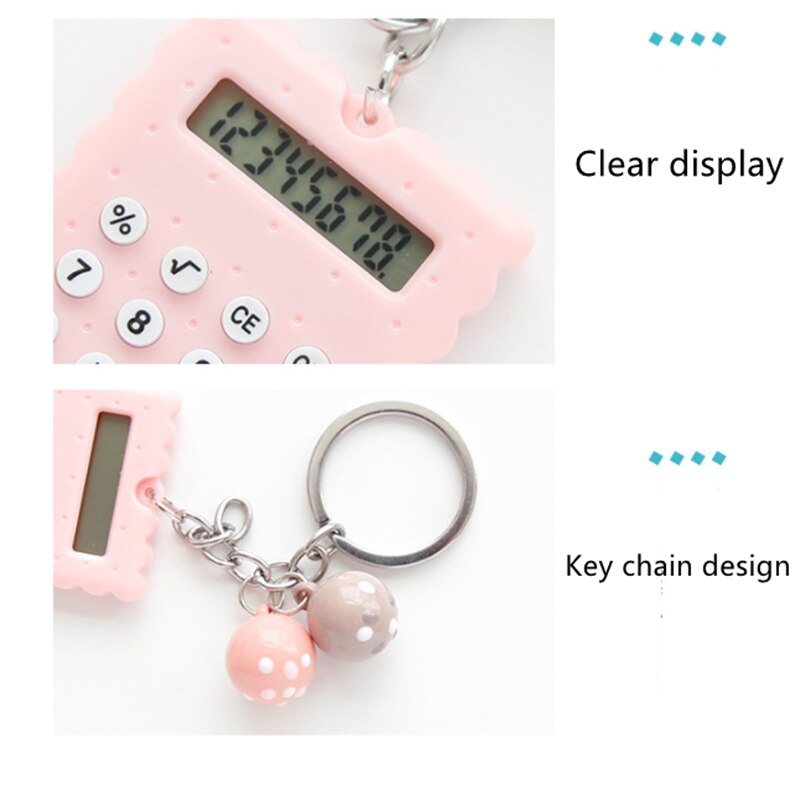 1PC de lindo Mini portátil de energía Solar de la calculadora Digital de tarjeta de Kawaii calculadora para oficina de los estudiantes