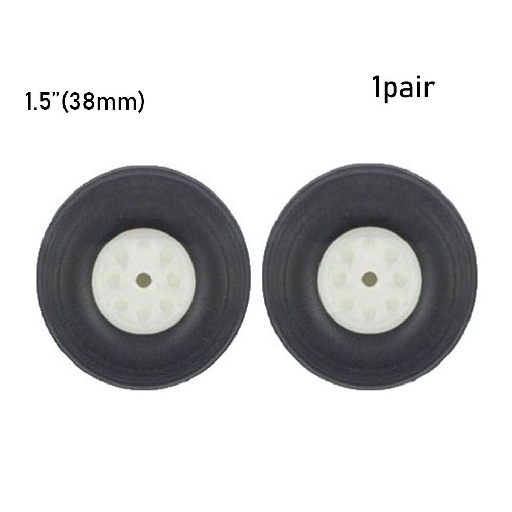 1 Paar Kinderen Vliegtuig Speelgoed Onderdelen Zwarte Staart Wiel Rubber Pu Plastic Hub 1 " - 3" Inch Voor rc Vliegtuig Vervanging Speelgoed Vliegtuig Accessoire: 38mm