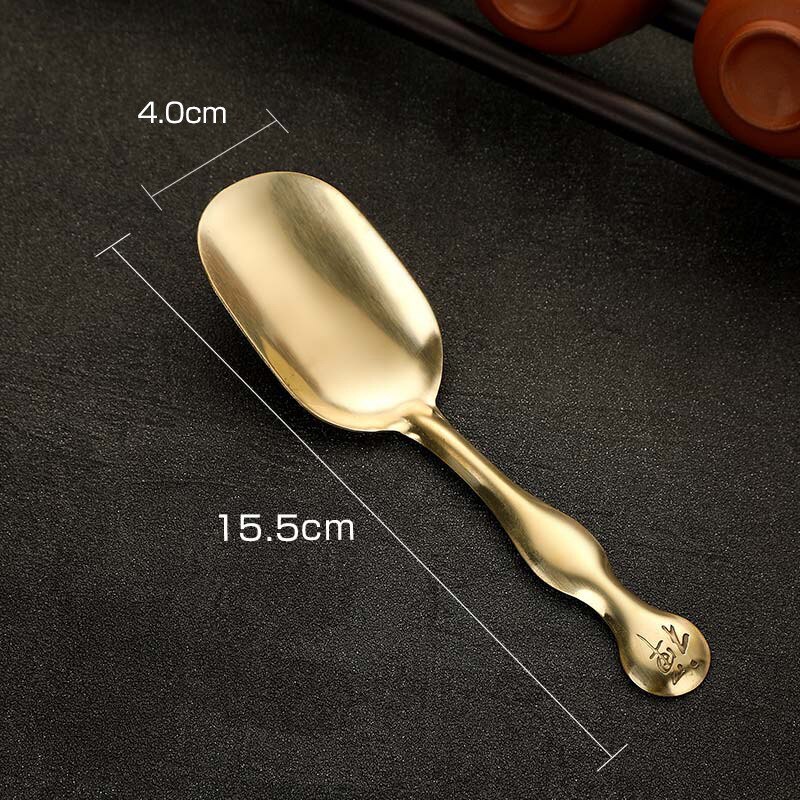 Chinese Tea Spoons Copper Tea Scoop Spoon Tea Leaves Chooser Holder Chinese Kongfu Tea Accessories Tools: Light Grey