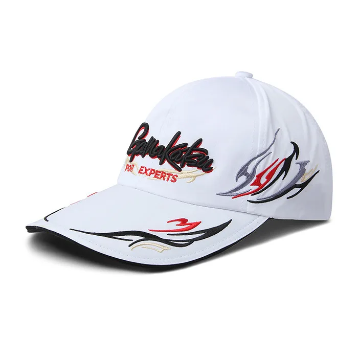 Gamakatsu Vishoed Met Clip Winddichte Zonnebrandcrème Emmer Hoeden Ademende Baseballpet Heren Buiten Vochtafvoerende Pet: WHITE