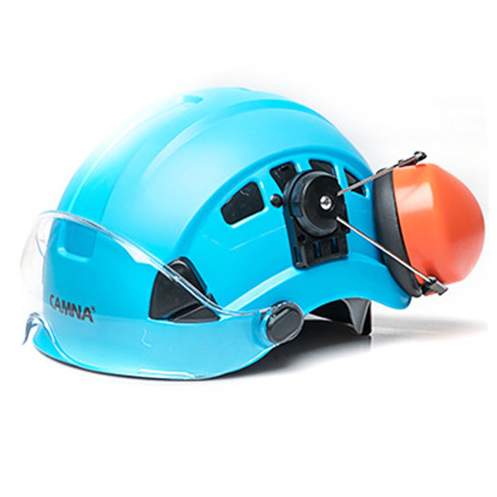 Cave exploration Helmet Grottoes Industrial Mountaineering Climbing Outdoor Equipment Mountaineering Climbing Helmet: Blue
