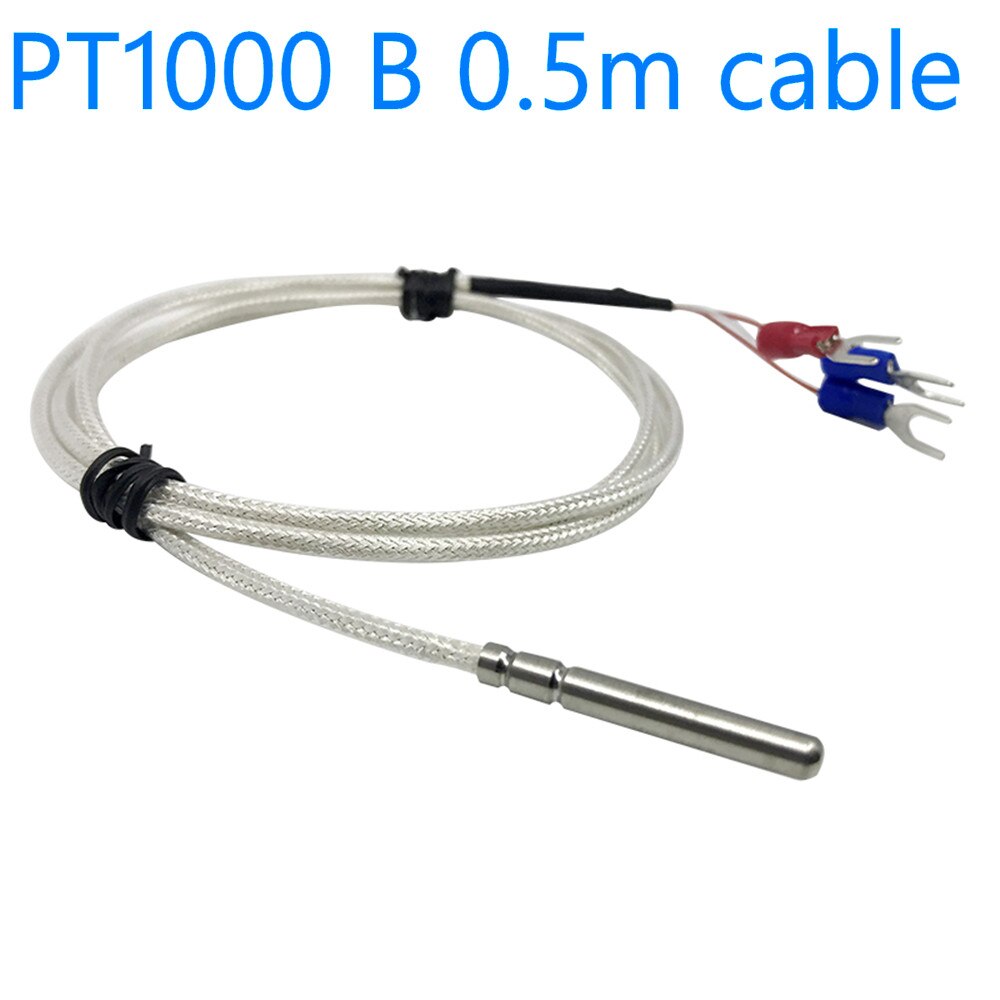 PT100 pt1000 platinum thermal resistance waterproof temperature sensor: PT1000 B 0.5m cable