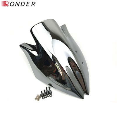 Pare-brise noir pour moto Kawasaki Z1000, Double bulle, NINJA z1000 07 08 09, 2007 Z 1000 z 1000: Chrome